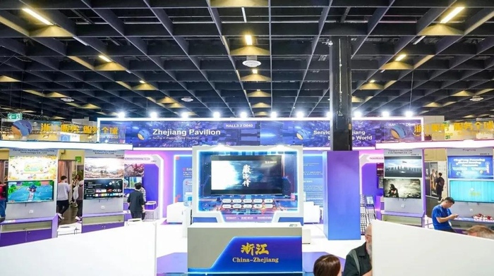 科隆国际游戏展中的浙江展位。图源：活动主办方
